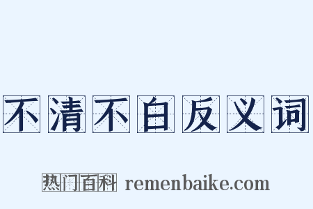 不清不白反义词是什么意思的图片